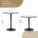 Athena Collection Modern Bar Table Round Top Height Adjustable, Tall Bistro Pub Cocktail Table Height Top and Sturdy Base, Suitable for Home Kitchen Pub Restaurant Outdoor, Silver Athena Collection