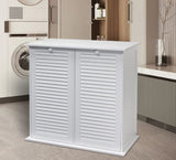 eHemco Dual Hamper Tilt Out Laundry Sorter with 2 Removable Compartment Cotton Bags, White eHemco