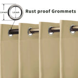 OutdoorLines Waterproof Indoor Outdoor Curtains for Patio-Privacy Sun Blocking Grommet Curtain Panel Weatherproof, UV Resistant Curtains for Gazebo, Front Porch, Pergola Beige 52W x 84L Inch 1 Piece OutdoorLines