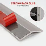 FOSLUOC Garage Door Seal Top and Sides Seal Strip 34FT Rubber Weather Stripping Replacement Soft and Hard Composite, Weatherproofing Universal Sealing (Grey) FOSLUOC