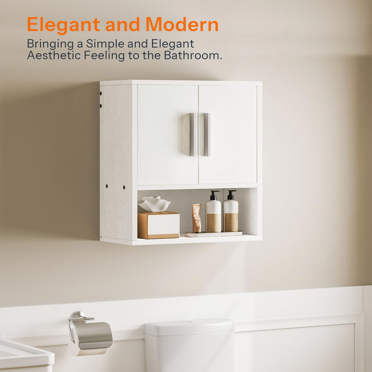 HOOBRO Bathroom Wall Cabinet, Medicine Cabinet, 15 x 7.1 x 16.1Inches, Adjustable Shelf, Over The Toilet Wall Storage Cabinet, for Bathroom, Bedroom, White HOOBRO