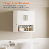 HOOBRO Bathroom Wall Cabinet, Medicine Cabinet, 15 x 7.1 x 16.1Inches, Adjustable Shelf, Over The Toilet Wall Storage Cabinet, for Bathroom, Bedroom, White HOOBRO
