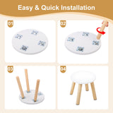 Wooden Step Stool for Kids, Children's Stool Matched Sensory Table, Children Sitting Stool with Assembled Four-Legged, Multi-Purpose Kids Chairs for Bathroom Kitchen Bedroom, Natural Anti-Slip, 2 Pack VISCOO