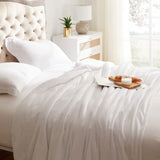 KMUSET Fleece Blanket Throw Size White Lightweight Super Soft Cozy Luxury Bed Blanket Microfiber KMUSET