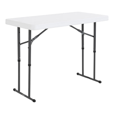 Lifetime Commercial Height Adjustable Folding Utility Table, 4-Foot Lifetime