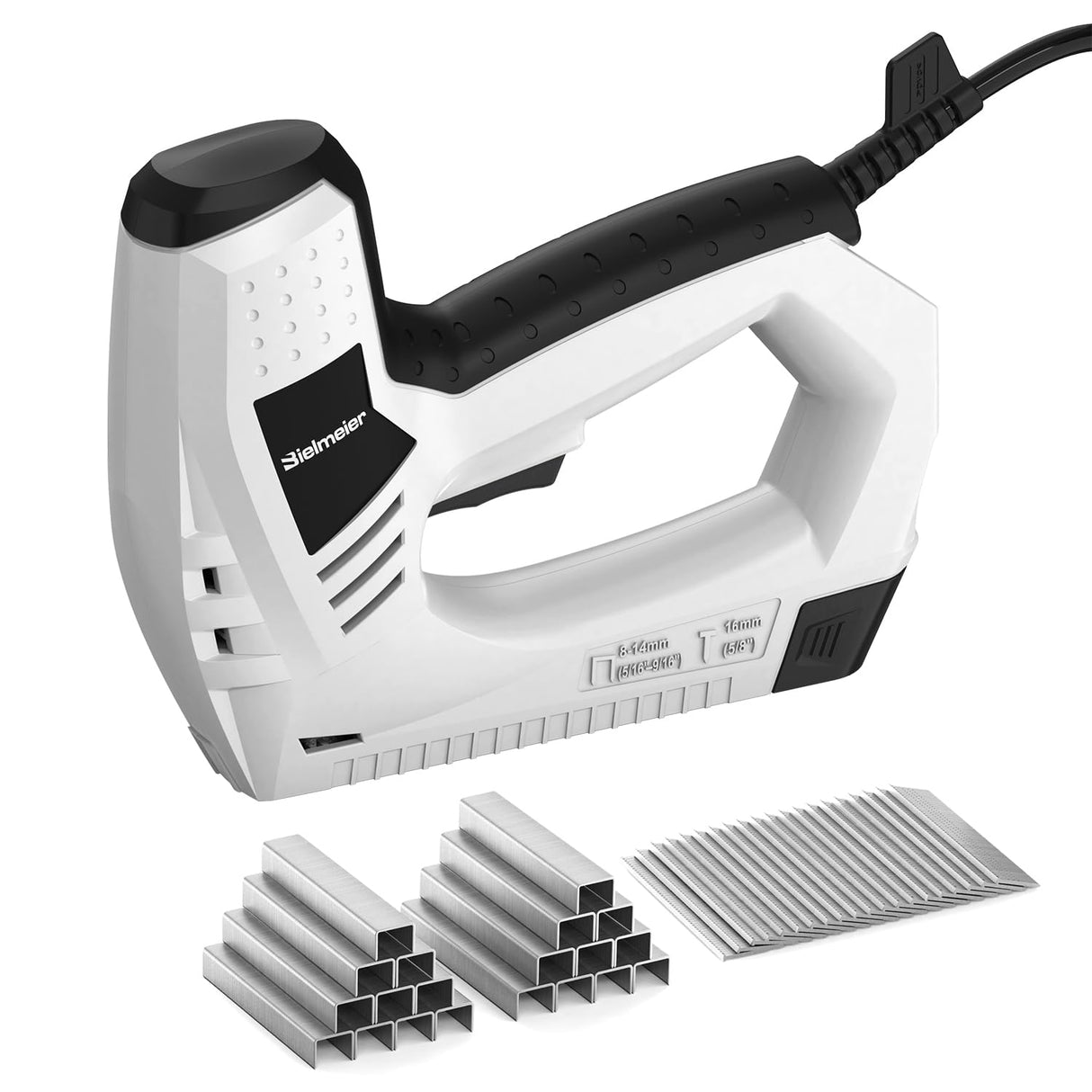 Bielmeier Electric Staple Gun, 2-in-1 Staple Gun Brad Nailer Including 2000Pcs Staples and Nails, 120V Corded Nail Gun Electric Stapler Heavy Duty for DIY Projects, Upholster and Woodworking BIELMEIER