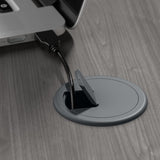 Bush Furniture Cabot 60W L Shaped Computer Desk with Hutch & 5 Shelf Bookcase in Modern Gray Bush Business Furniture