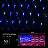 YULIANG LED American Flag Lights,6.5ft*3.2ft Waterproof Led Flag Net Light Outdoor for 4th of July Decorations,Independence Day,Memorial Day, Festival, Garden,Outdoor Christmas Decoration YULIANG