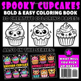 Spooky Cupcakes Coloring Book | Bold and Easy Coloring Book: 70 Pages - 8.5" x 8.5" - For Cute Cupcake Lovers (Bold & Easy Coloring Book Series) WoodArtSupply