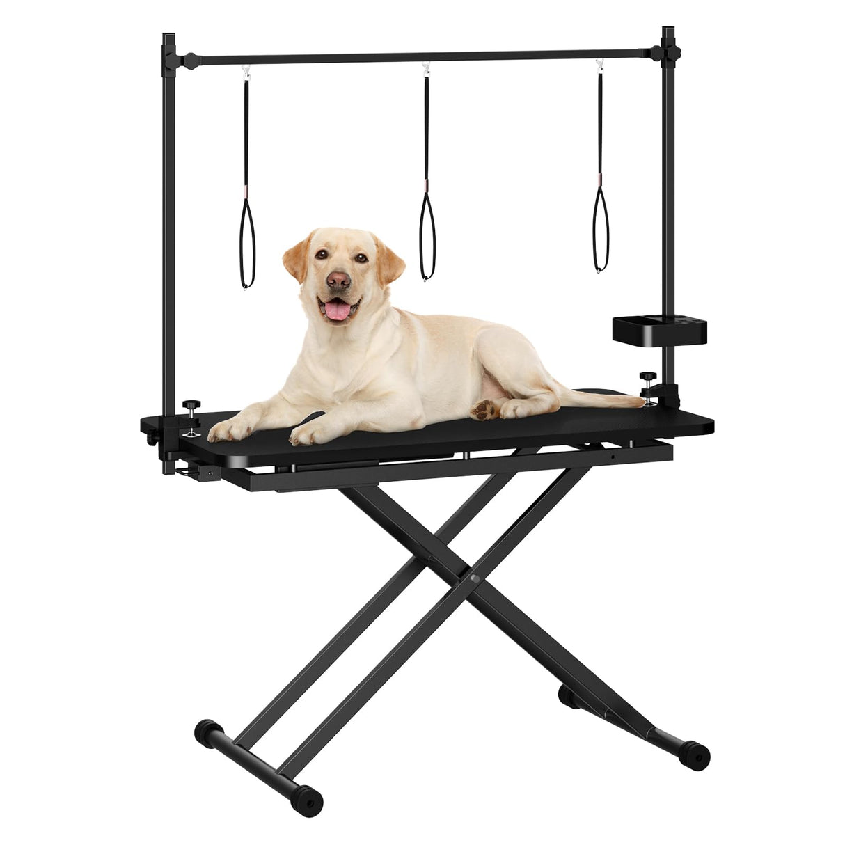 ROOMTEC 47 Inch Dog Grooming Table,Adjustable Height Pet Grooming Table,with Tool Organizer, Anti Slip Tabletop,Easy to Move ROOMTEC