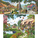 Bits and Pieces – Value Set of Three Large 500 Piece Jigsaw Puzzles for Adults – Rural Countryside Jigsaw Puzzles by Artist Steve Crisp, Completed Puzzle Size: 18" x 24" Bits and Pieces
