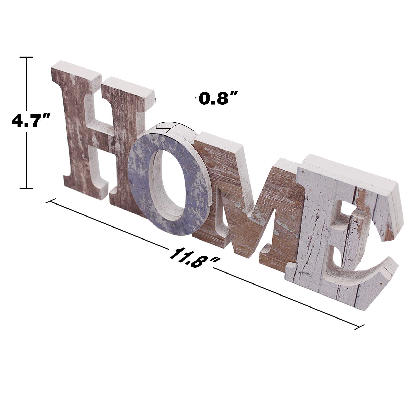 Wood Home Sign, Decorative Art Wall Mount, Free Standing Wooden Word Table Signs for Home Decor (Home) - WoodArtSupply