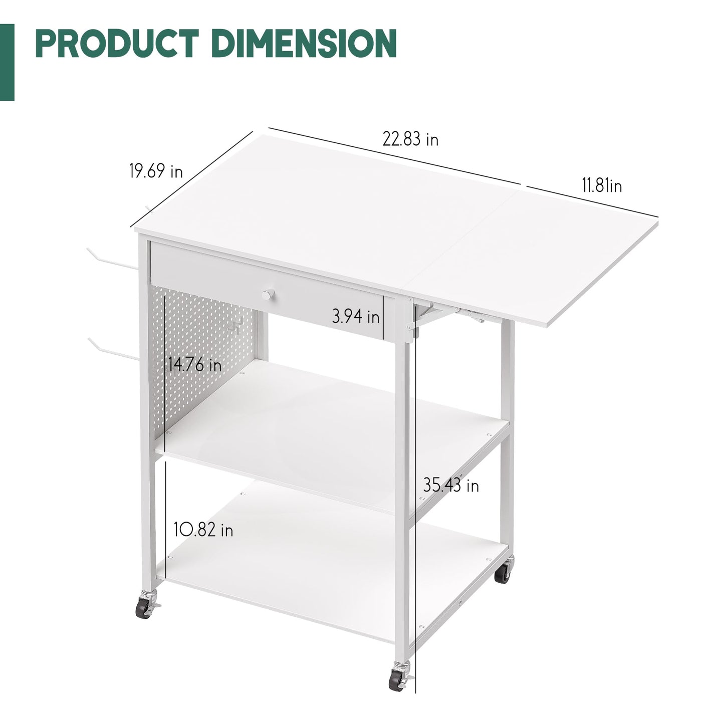 Yumkfoi 3D Printer Stand Table with Filament Storage, Foldable & Mobile 3D Printer Workstation Desk Cart with Filament Spool Holder, 3D Printer Accessories for 3D Printing Studio Home Office  - WoodArtSupply