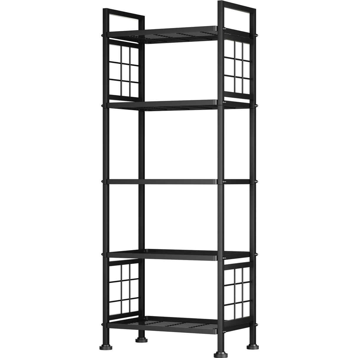 GIOTORENT 5-Tier Heavy Duty Garage Shelving Unit 750 lb Capacity, All-Carbon Steel Storage Rack for Laundry Room Organization, Kitchen Pantry Bathroom - Commercial Metal Shelves (Black) GIOTORENT