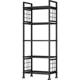 GIOTORENT 5-Tier Heavy Duty Garage Shelving Unit 750 lb Capacity, All-Carbon Steel Storage Rack for Laundry Room Organization, Kitchen Pantry Bathroom - Commercial Metal Shelves (Black) GIOTORENT