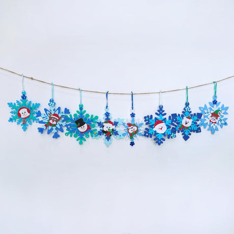 Winlyn 24 Sets Christmas Craft Kits Winter Crafts DIY Christmas Snowflake Ornaments Decorations Art Sets Foam Snowman Santa Owl Christmas Stickers for Kids Holiday Classroom Activities Party Favors Winlyn