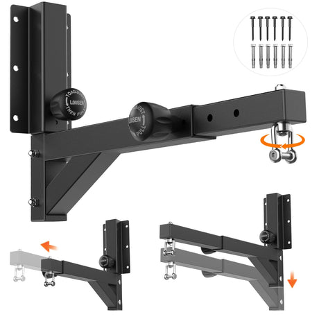 Heavy Duty Adjustable Punching Bag Hanger Wall Mount - Quick-Release Length & Height Heavy Bag Hanger, 800lb Capacity Punching Bag Stand for Home Gym, Boxing, MMA Training Azunz