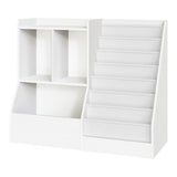 MAHANCRIS 39.4" Kids Bookshelf and Toy Storage, 7 Layer Kids Book Sling Shelf, Toddler Bookshelf, Kids Bookcase, Toy Organizer Cabinet, Large, for Playroom, Bedroom, Nursery, White BKWT7301 MAHANCRIS