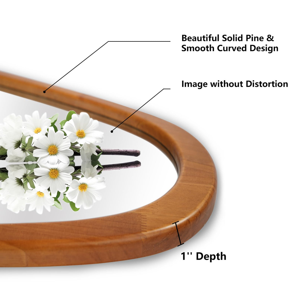 WallBeyond Asymmetrical Mirror, Irregular Mirror Full Length, Boho Wall Mirrors Decorative for Bedroom Living Room Entryway Hall, Mid Century Modern Decor 48" H x 22" W WallBeyond