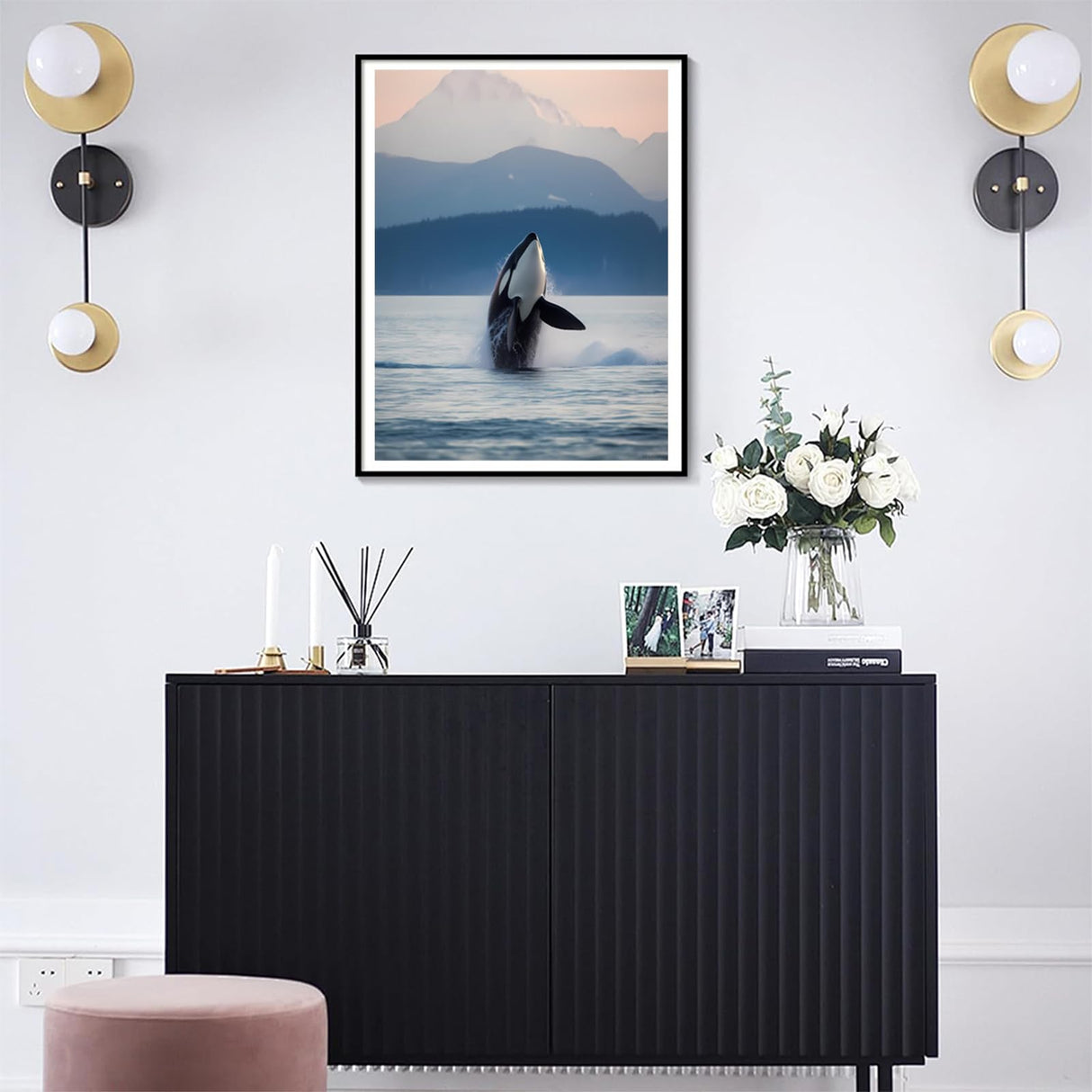 DIY 5D Diamond Painting Kits for Adults Orca Blue Ocean Animal Whale Diamond Painting Diamond Art Kits Gem Art Kits for Gift Home Wall Decor 12x16inch UPABLUNSO
