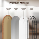 Tangkula Arched Window Mirror, Farmhouse Window Frame Decor Wall Mounted Mirror, 24" x 36" Wall Mirror Windowpane Decoration for Living Room, Bedroom, Entryway, Bathroom Tangkula