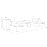 CHITA Oversized Modular Sectional Sofa Set, FSC Certified Extra Large U Shaped Couch with Reversible Chaise Modular Sectional Couch,146 inch Width,6 Seat Modular Sofa with Storage Ottomans, Moss Green CHITA
