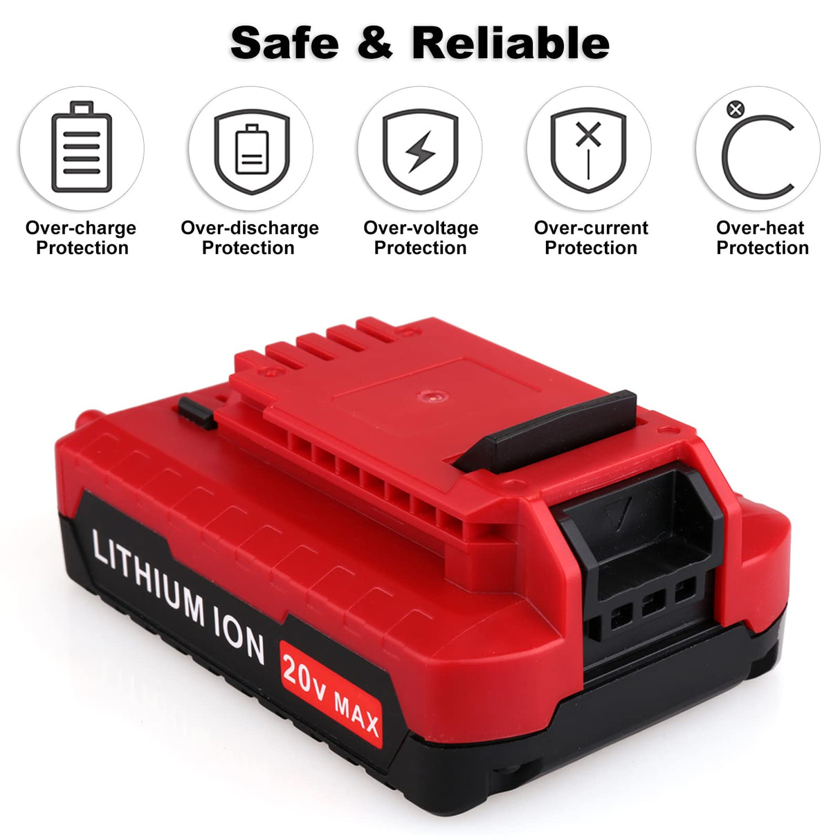 Biswaye 2 Pack 20V MAX Lithium Battery PCC680L Replacement for Porter Cable 20V Tools Battery PCC681L PCC682L PCC660 PCC641 PCC683L PCC685L PCC601 PCC670 Biswaye