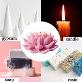 3D Lotus Candle Molds for Candle Making Supplies Flower Silicone Mold for Scented Candles Soap Making DIY Plaster Aromatherapy Candles Home Decor Floral Silicone Molds for Resin Epoxy Cement Gypsum RUIYDZ