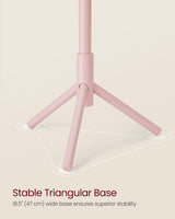 VASAGLE Solid Wood Coat Rack, Free Standing Coat Rack, Tree-Shaped Coat Rack with 8 Hooks, 3 Height Options, for Clothes, Hats, Bags, for Living Room, Bedroom, Home Office, Jelly Pink URCR004R01 VASAGLE