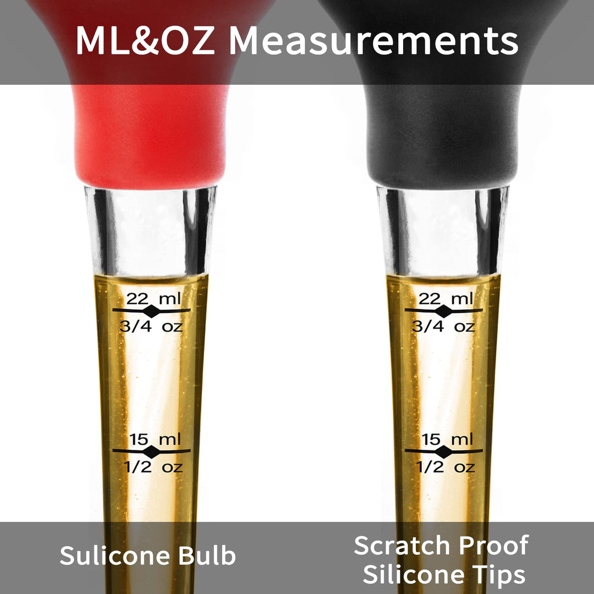 DIMESHY Turkey Baster Food Grade for Cooking & Basting, Detachable Round Bulb, Baster Cooking Good for Meat Poultry Beef Chicken, with Cleaning brush, inject needle, Basting brush(red) DIMESHY