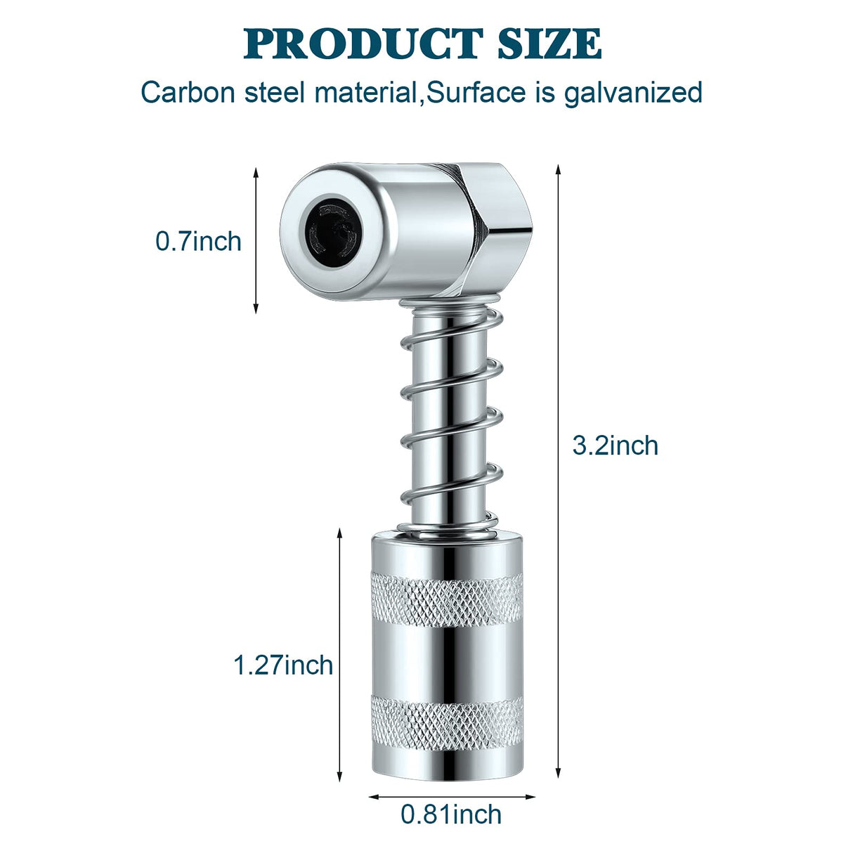 Silver 90 Degree Grease Coupler Gun Adapter 90 Degree Grease Gun Coupler Grease Gun Fittings Grease Gun Tips 3 Jaw Angle Swivel Snap Right Fitting Tool for Farm Truck Auto Industrial Use(2 Pieces) Boao