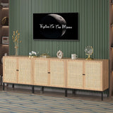Yechen Set of 3 Rattan Cabinet, Sideboard Storage Cabinet with Handmade Natural Rattan Doors, Buffet Cabinet, Cane Credenza for Living Room, Dining Room, Entryway, Kitchen, Yechen