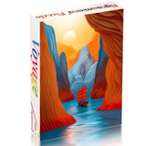 Bgraamiens Puzzle-Voyage- Puzzles for Adults 1000 Pieces, Difficult Challenge Jigsaw Puzzles, Autostereoscopy River Mountains with Sunset Scene Art Puzzles as Wall Decor Impossible Puzzle Bgraamiens