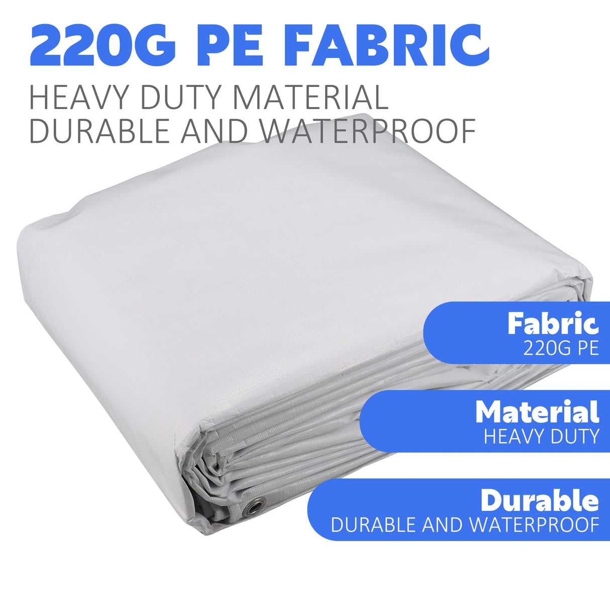 Canopy Replacement Cover for 10' x 20' Carport Frame, 200G Heavy Duty Replacement Top Cover for Car Garage, Waterproof & UV Protected Tarp with 48 Ball Bungees (Only Cover, Frame Not Included), White Fetuero