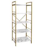 AT-VALY 5-Tier Bakers Rack with Storage Shelf,Free Standing Kitchen Storage Shelf Rack 23.6 L x 15.7 W x 62.6 H (Gold) AT-VALY