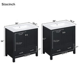 60" Black Bathroom Vanity with Double Sink, 60 Inch Bathroom Vanity Set with Double Vanities (Separate), 2 Bathroom Vanities with Sink, Storage Shelf, and Divided Drawers (Mirror not Included) Mirightone