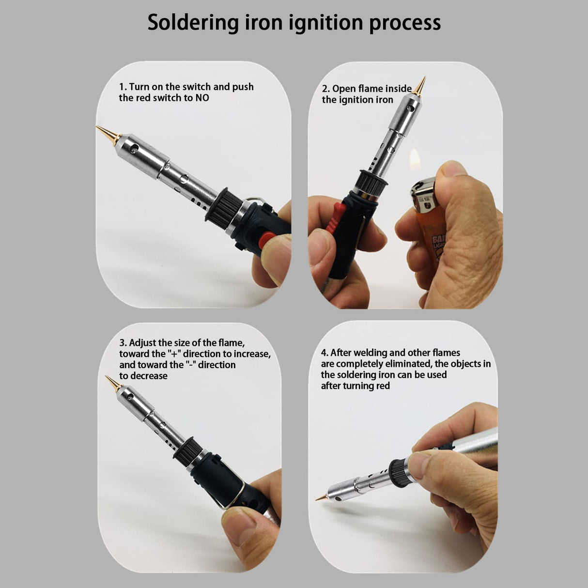 Jadeshay Butane Gas Soldering Iron Kit, 4 in 1 Cordless Adjustable Temperature 250-450℃ Welding Tool with Interchangeable Tips Jadeshay