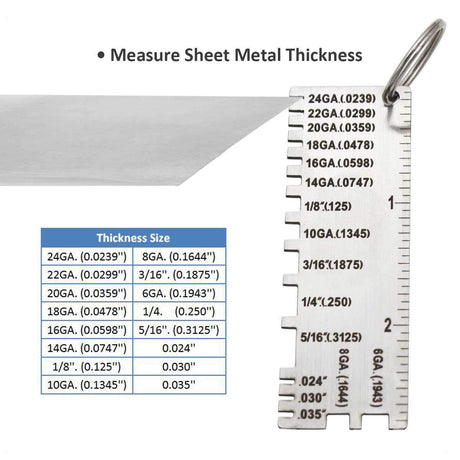 Wire/Metal Sheet Thickness Gauge 229895 Welding Gage Plated Size Inspection Tool [NOT Cheap Stamping Version] WeldingStop