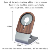 GOODKSSOP Luxury Aluminium Aloy + Solid Wooden Stand for MagSafe Charger, Desktop Holder for MagSafe Wireless Charging Accessories, Compatible with GOODKSSOP