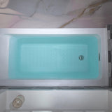 WOODBRIDGE 60" Acrylic Rectangular Alcove Soaking Bathtub in White with Left Drain, Brushed Nickel pop-up Drain Included, LB428-L WOODBRIDGE