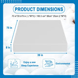 Ruesleag 8 Inch Mattress Gel Memory Foam Hybrid Mattress in a Box Pressure Relieving Cooler Sleep Supportive Bed-in-a-Box Removable Soft Cover,White Twin Size Ruesleag