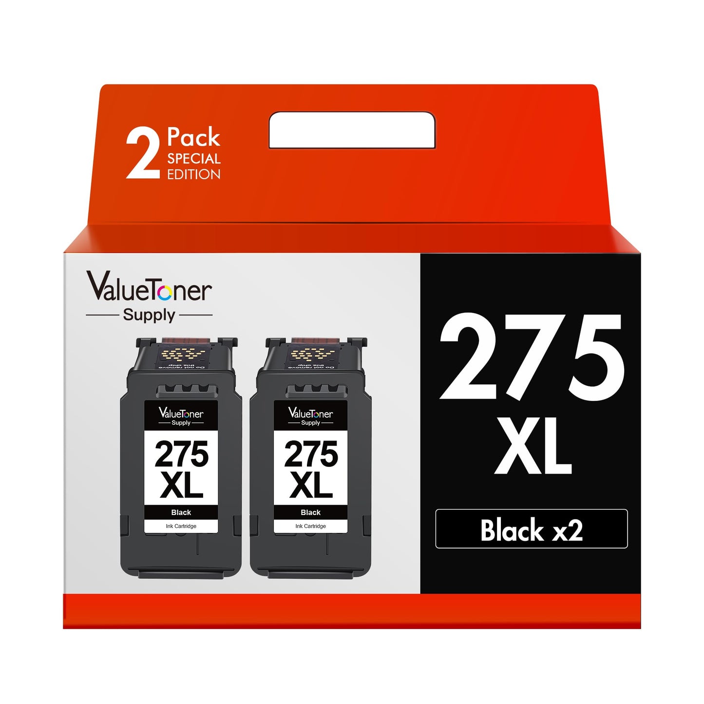 Valuetoner Supply Ink Cartridges Replacement for Canon 275XL 275 XL PG-275 XL PG275 Black Ink Cartridge to use with Canon PIXMA TS3500 TS3522 TS3520 TR4700 TR4720 TR4722 Printer (2 Black)