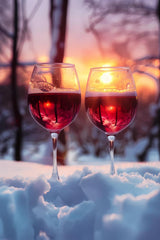 5D DIY Diamond Painting Kits Wine Glasses in The Snow, Diamond Dot Art Paint with Gem Glass Diamonds Cross Stitch Craft for Home Office Wall Decor 8x12 inch CUEAEAD