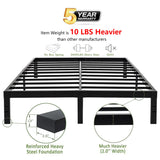 45MinST 14 Inch Platform Bed Frame/Easy Assembly Mattress Foundation / 3000lbs Heavy Duty Steel Slat/Noise Free/No Box Spring Needed, King 45MinST