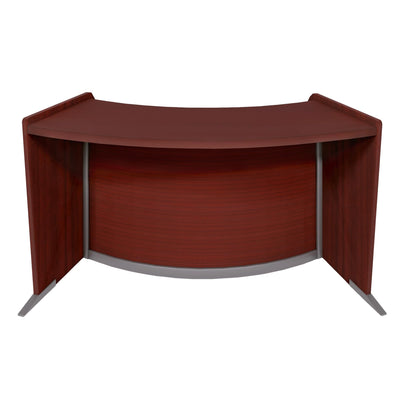 Romig Marque Curved ADA Compliant Reception Station Standalone or Add-On- Mahogany