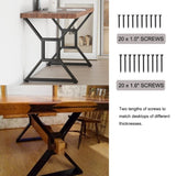 HEONITURE Metal Table Legs - Heavy Duty Desk & Furniture Legs, Modern Industrial Set of 2 (28" Height, 23.6" Wide) HEONITURE