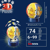 Ravensburger - Illuminated 3D Ball Puzzle - Pokémon - Ages 6+ - 72 Numbered Pieces to Assemble Without Glue - Light Base Included - 11547 Ravensburger