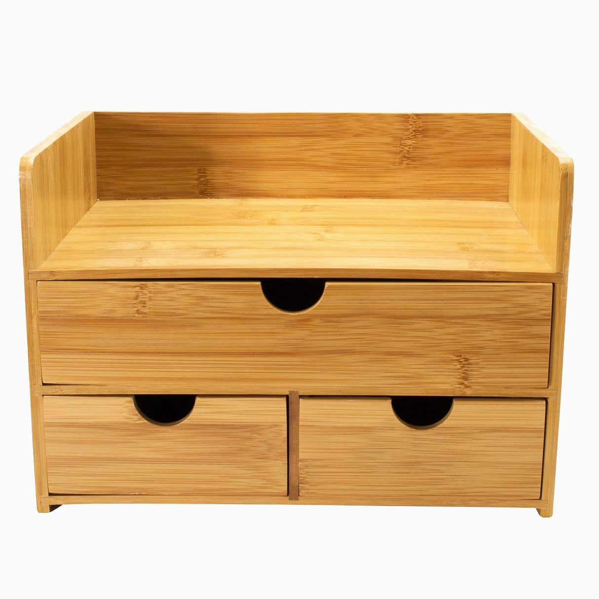 Sorbus 3-Tier Bamboo Desk Organizer with Drawers and Shelf for Stylish Workspace Storage Sorbus