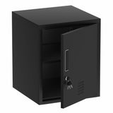 JINGUR Metal Storage Locker Cabinet with Locking Door and Adjustable Shelf for Home Office Classroom Workshop Organization (Black) JINGUR