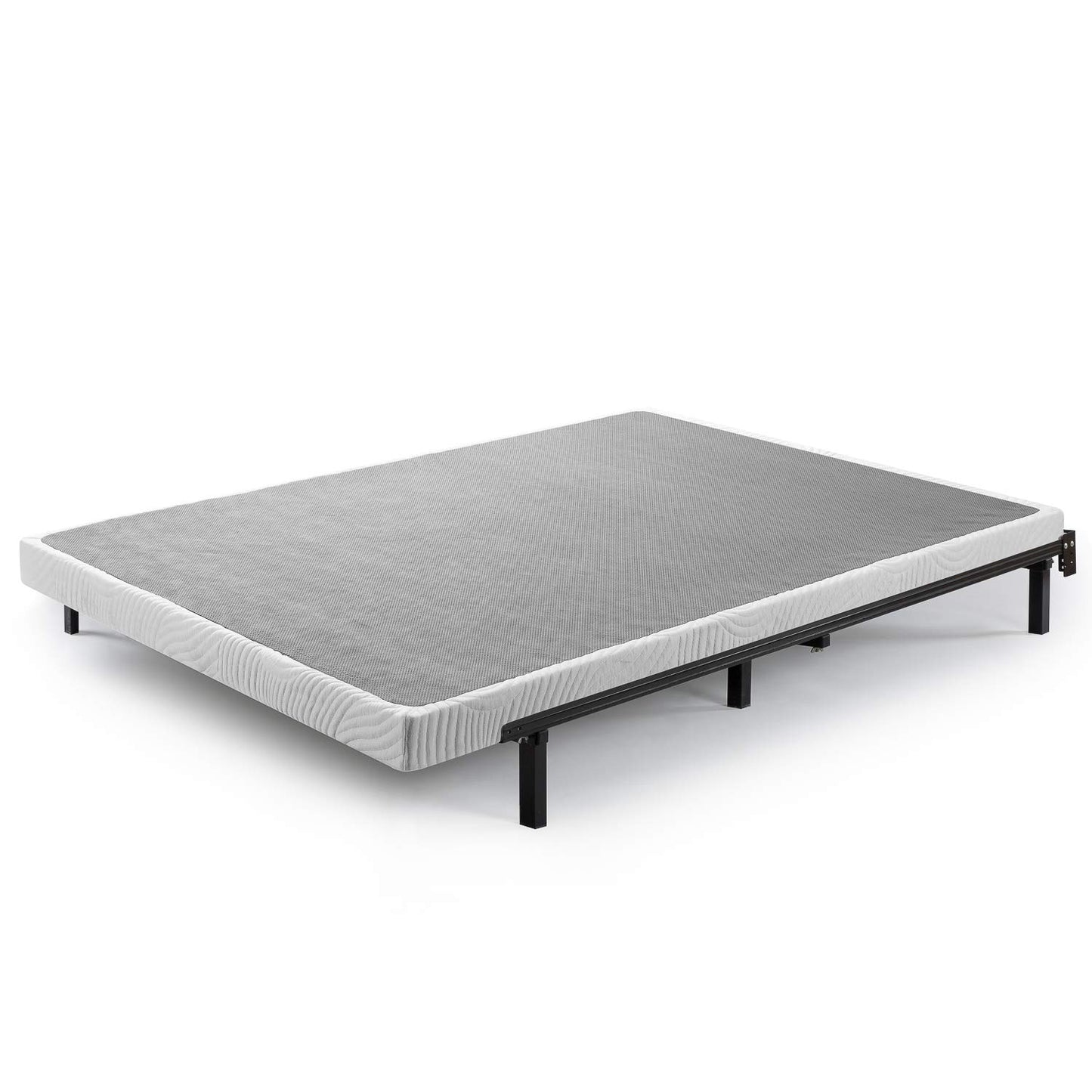 ZINUS Quick Lock Metal Smart Box Spring, 4 Inch Mattress Foundation, Strong Metal Structure, Easy Assembly, King, White